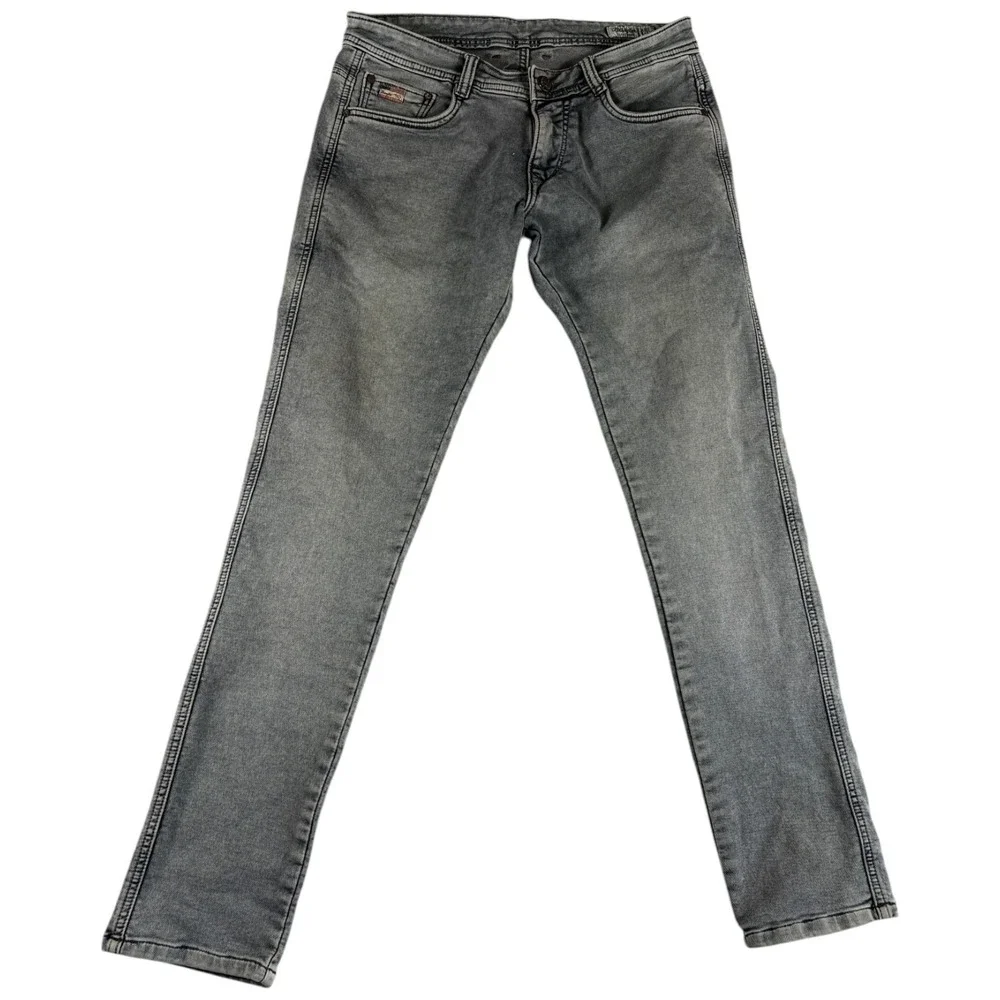 Wrangler Regular‎ Slim Fit Jeans Mens 34 Gray Denim Stretch Straight Leg Casual